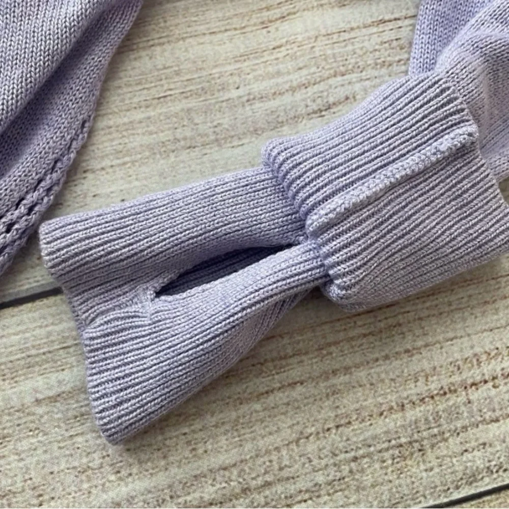 Lululemon YOGA 🧘 sunset savasana lilac open back sweater 6-8, Medium EUC